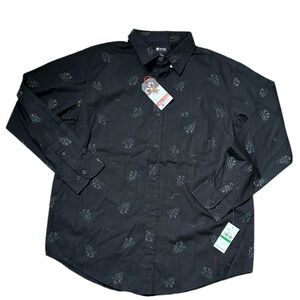 NWT Men’s Haggar Santa Golf Button Down Christmas’s Shirt Size Large